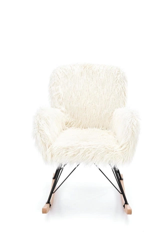 Fotel bujany Natsu kremowy do salonu nowoczesny boucle wypoczynkowy Intesi