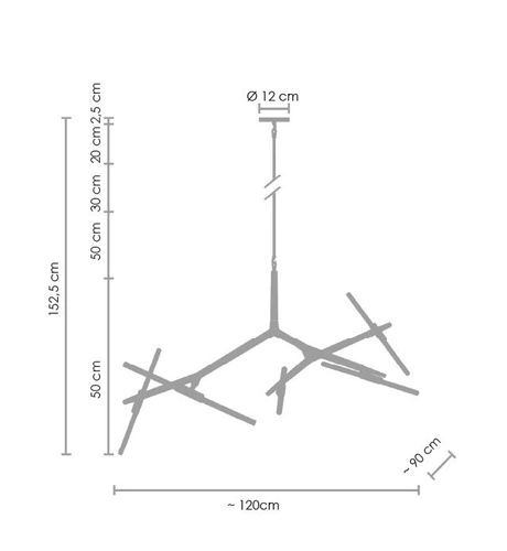 Lampa wisząca STICKS-10 złota nowoczesna regulowana do salonu i jadalni 120 cm
