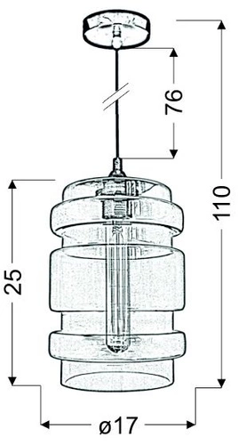 Lampa wisząca Decorado 18 1x60W E27 klosz bursztynowy + żarówka