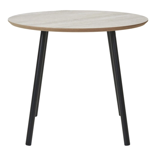 Stolik kawowy Aalst 55cm trawertyn/  czarny