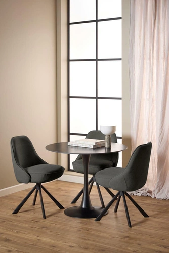 Krzesło tapicerowane Carlton obrotowe do jadalni i salonu czarne Actona