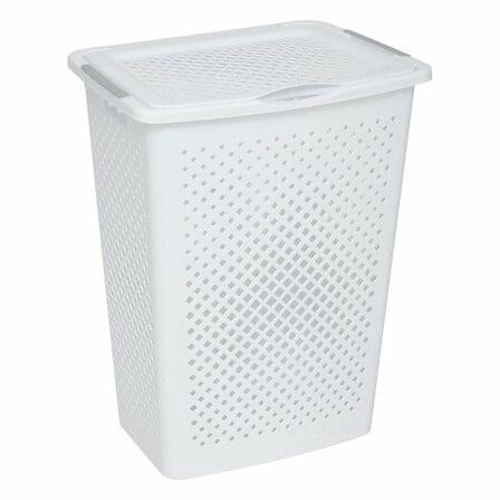 Kosz na pranie 55l biały nowoczesny plastikowy do łazienki 5five simply smart