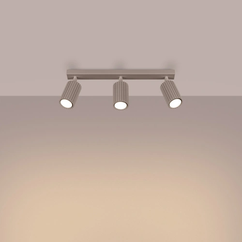 Plafon nowoczesny KARBON 3L taupe beżowy aluminiowy do salonu i kuchni regulowany