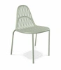 Krzesło metalowe Malvasia zielone jasne do jadalni i kuchni nowoczesne na taras