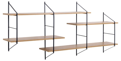 Półka na książki Belfast 2 wisząca industrialna półka ścienna dziki dąb do salonu Actona