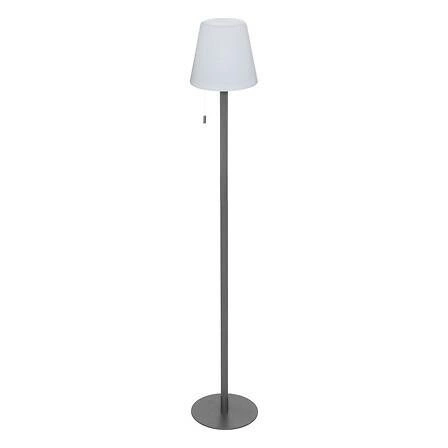 Lampa podłogowa LED Zack szara nowoczesna stojąca do salonu i na taras z regulacją barwy