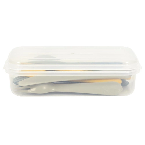 Intesi nowoczesny zestaw sztućców piknikowych z tworzywa na 4 osoby, 12 elementów, można myć w zmywarce