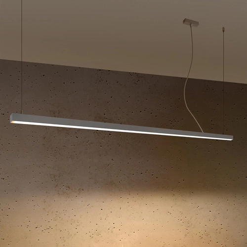Lampa wisząca LED PINNE 200 szara minimalistyczna nad stół do jadalni i salonu 200 cm