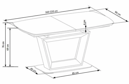 Stół rozkładany do jadalni Caby dąb złoty 160-220 cm loftowy nowoczesny Intesi
