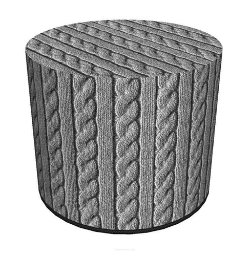 Pufa okrągła Jersey Intesi nowoczesna tapicerowana do salonu lub sypialni szara 40 cm