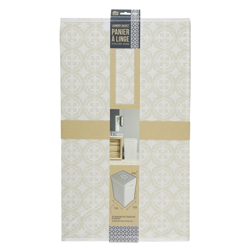 Intesi nowoczesny kosz na pranie do łazienki szary materiałowy z pokrywą i uchwytami 60x35x30 cm