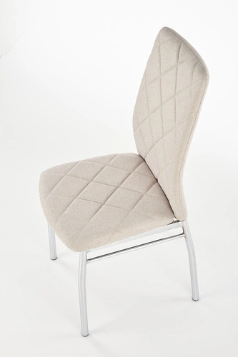 Krzesło tapicerowane Montana Intesi beżowe do jadalni nowoczesne na metalowych nogach chrom