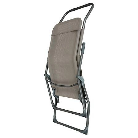 Leżak ogrodowy składany Hesperide antracytowy z podłokietnikami, klasyczny na taras i balkon