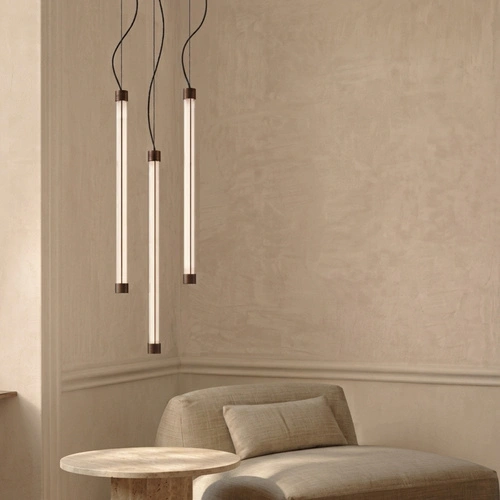 Lampa wisząca TRANG 50 LED brązowa regulowana nad wyspę
