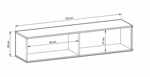 Szafka RTV wisząca Hollar 135 cm biała nowoczesna do salonu z półkami Intesi