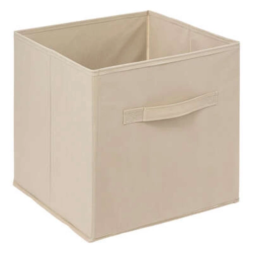 Pudełko materiałowe składane Woven 31x31cm beżowe do regału Kallax z uchwytem 5five