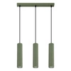 Lampa wisząca 3-punktowa Karbon zielona oliwka regulowana do salonu i nad stół