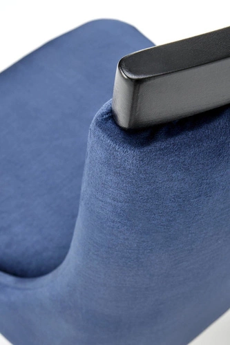 Krzesło do jadalni Andre granatowe tapicerowane welur nowoczesne z drewnianymi nogami Intesi