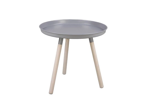 Stolik kawowy okrągły STICKS NORDIFRA szary metalowy skandynawski do salonu 50,5 cm