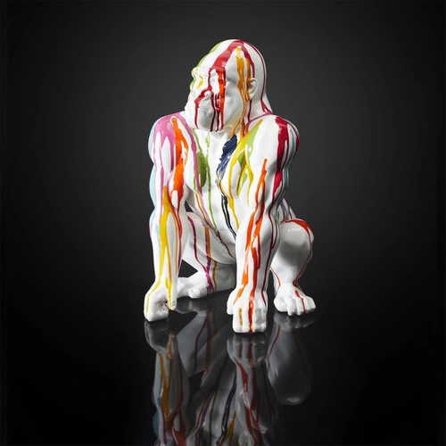 Figurka dekoracyjna Goryl Intesi nowoczesna do salonu 46 cm kolorowa na prezent