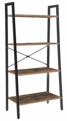 Regał na książki rustykalny Barclay brązowy metalowy do salonu i biura 130,5 cm Intesi