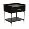 Szafka nocna czarna z szufladą Tedy glamour do sypialni Atmosphera 45 cm