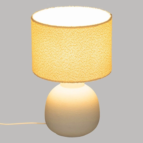 Lampka nocna do sypialni Lali 43 cm biała nowoczesna z abażurem Atmosphera skandynawska