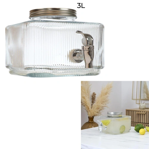 Słój do napojów z kranikiem Colar Square 2L szklany na lemoniadę Intesi