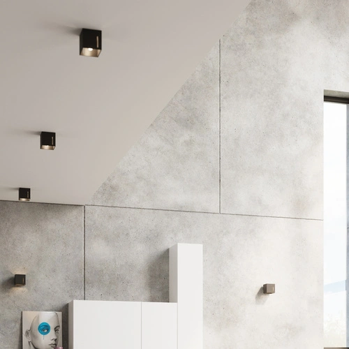 Plafon kwadratowy czarny nowoczesny Pixar Sollux do salonu kuchni sypialni 10x10 cm