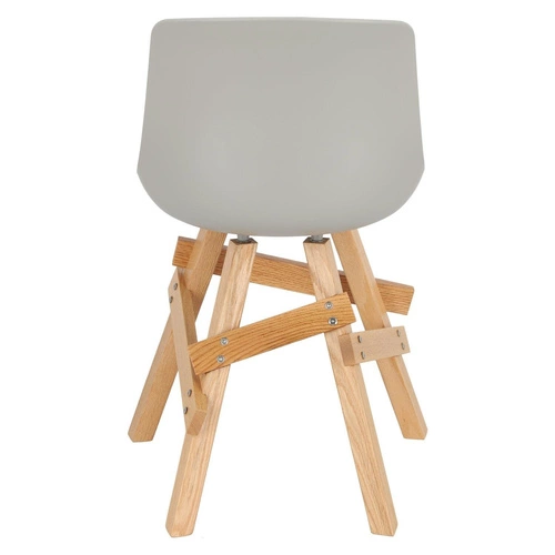 Krzesło do jadalni i kuchni Rail Intesi szare nowoczesne drewniane nogi skandynawskie