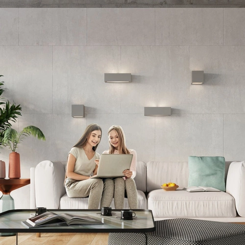 Kinkiet ścienny ceramiczny Vega szary nowoczesny do salonu i sypialni Sollux Lighting