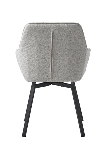 Krzesło do jadalni Alma tapicerowane boucle z podłokietnikami białe