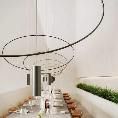 Lampa wisząca Holar 2 czarna nowoczesna do salonu i nad stół Thoro metalowa