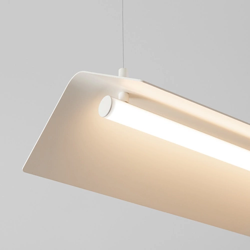 Nowoczesna lampa wisząca LED ELVA beżowa do salonu i jadalni z regulacją wysokości