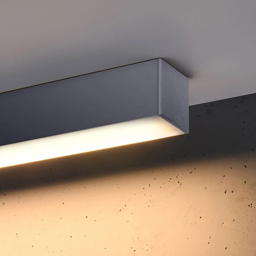 Plafon sufitowy LED Pinne 67 szary nowoczesny metalowy do kuchni, salonu i sypialni