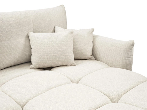 Narożnik z funkcją spania do salonu Bode prawy beżowy nowoczesny z pojemnikiem Intesi