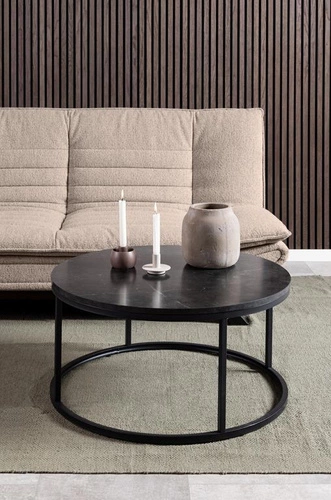 Spiro okrągły stolik kawowy czarny 80 cm nowoczesny glamour do salonu Actona