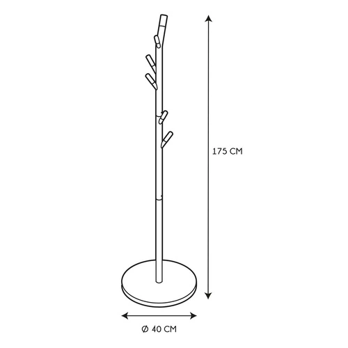Wieszak stojący do przedpokoju Derby czarny z drewnem nowoczesny metalowy Intesi