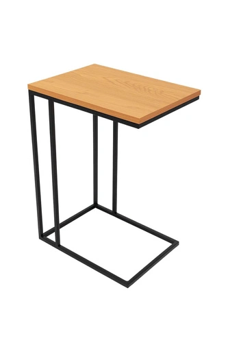 Stolik pod laptopa Cesura do salonu loftowy dąb czarny 35x50 cm