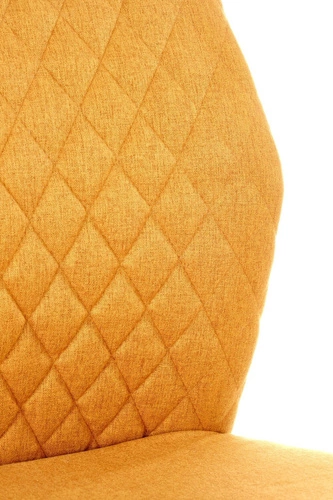 Krzesło tapicerowane Honorine żółte do jadalni nowoczesne z czarnymi nogami Intesi