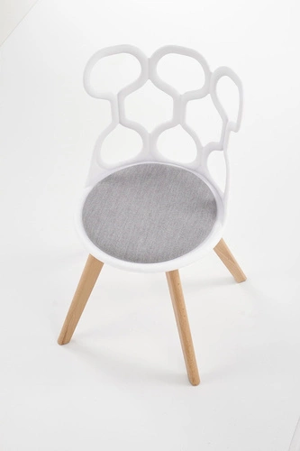 Krzesło do jadalni tapicerowane Missouri Intesi nowoczesne białe łatwe czyszczenie