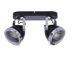 Lampa sufitowa Crazy listwa czarny 2x15W GU10 klosz bezbarwny