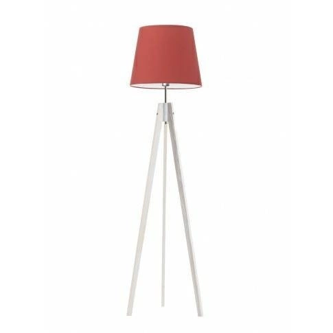 Lampa podłogowa ARUBA abażur czerwony stelaż biały