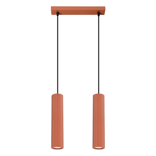 Lampa wisząca do salonu Karbon 2 czerwona regulowana nowoczesna aluminium SOLLUX