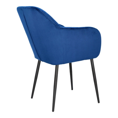 Krzesło do jadalni tapicerowane welur granatowy Emilia Actona z podłokietnikami glamour