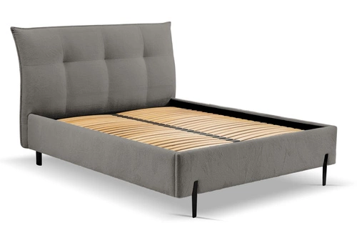 Łóżko tapicerowane Biscuit 180x200 szare z pojemnikiem skandynawskie do sypialni