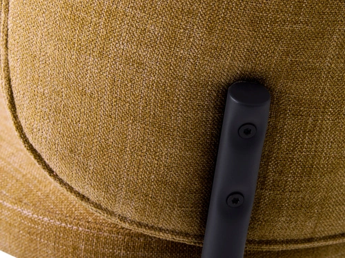 Krzesło tapicerowane Naws żółte nowoczesne do jadalni na czarnych metalowych nogach