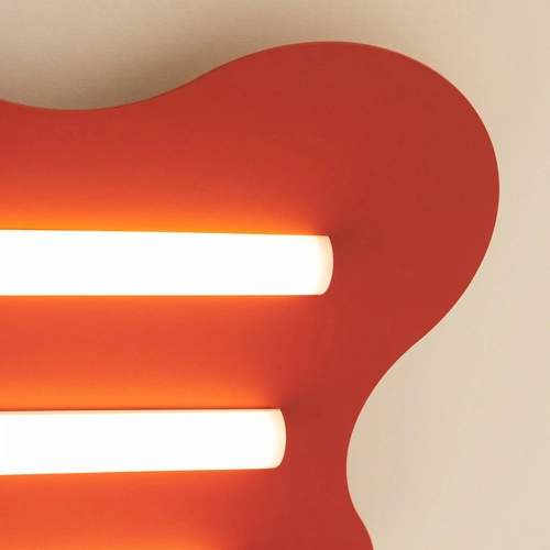 Plafon LED KLOVER czerwony nowoczesny metalowy do salonu 66 cm