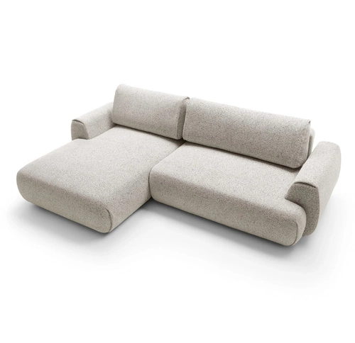 Narożnik z funkcją spania Ljung lewy nowoczesny beżowo-szary z pojemnikiem do salonu