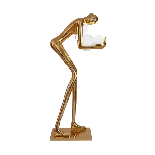 Lampa podłogowa WOMAN-2 GOLD złota nowoczesna glamour do salonu Step into Design 190 cm
